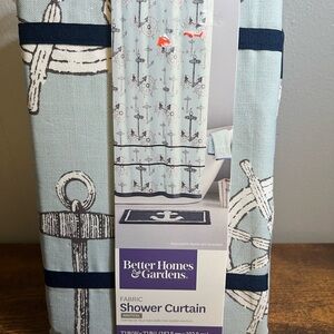 Better Homes And Gardens Nautical Shower Curtain - Light Blue and Navy